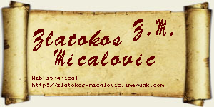 Zlatokos Mićalović vizit kartica